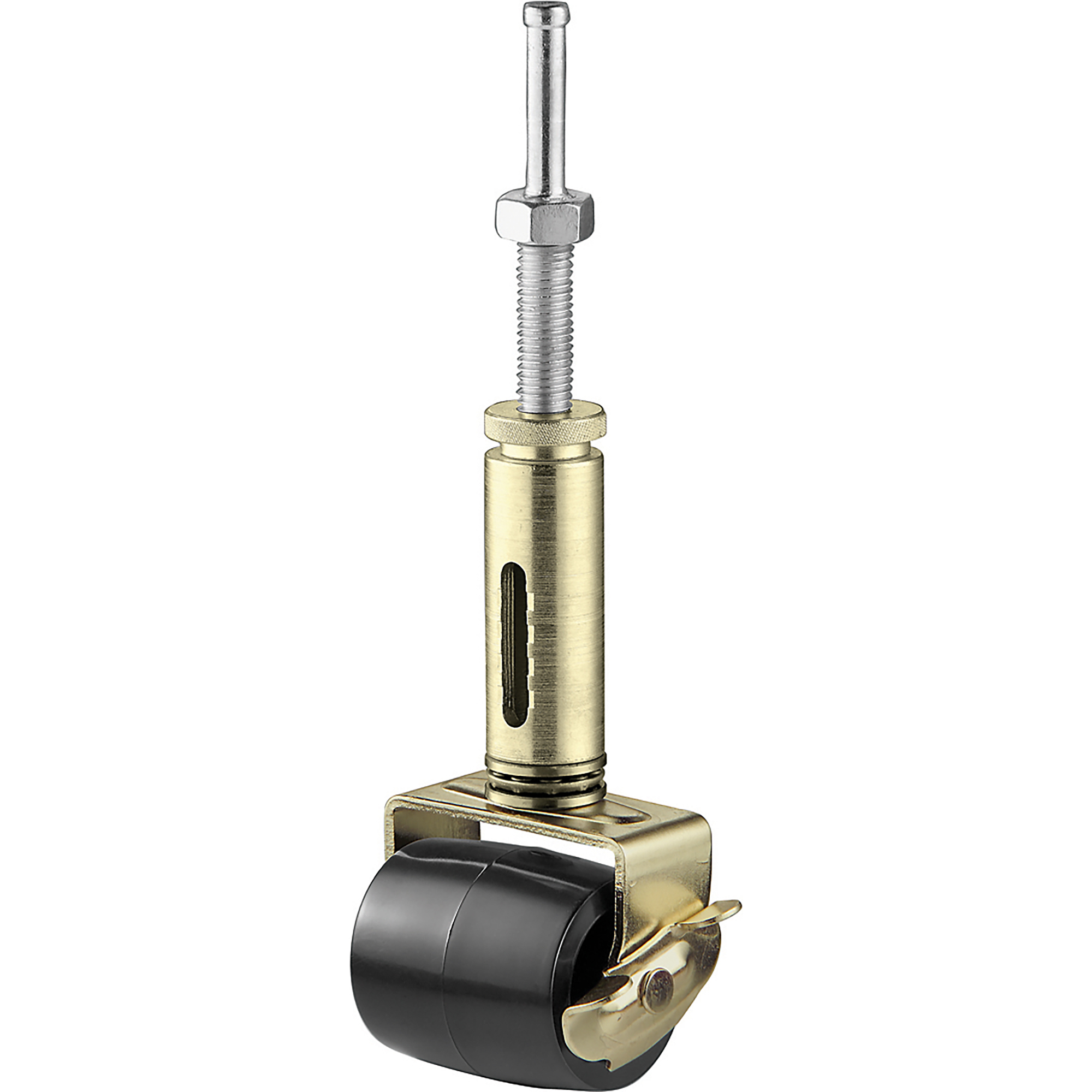 Shepherd Hardware Soft Tread Bed Casters - 2.125in. Wheel Diameter, Swivel, Brake Friction Stem Mount, 125-Lb. Capacity, 4 Pcs, Model# 9532